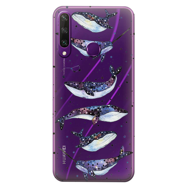 

Прозрачный силиконовый чехол iSwag для Huawei Y6p с рисунком - Киты Единороги (KS2369)