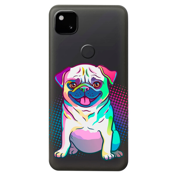 

Прозрачный силиконовый чехол iSwag для Google Pixel 4A с рисунком - Мопс (KS5360)