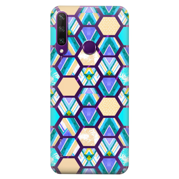 

Прозрачный силиконовый чехол iSwag для Huawei Y6p с рисунком - Ромбы (KS2374)