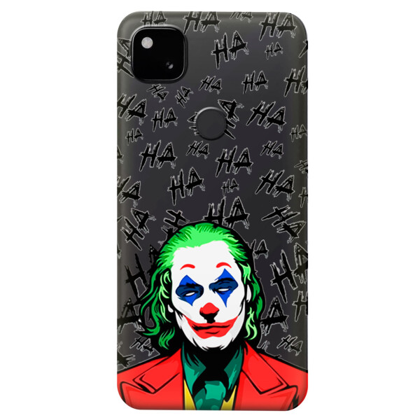 

Прозрачный силиконовый чехол iSwag для Google Pixel 4A с рисунком - Джокер (KS5368)