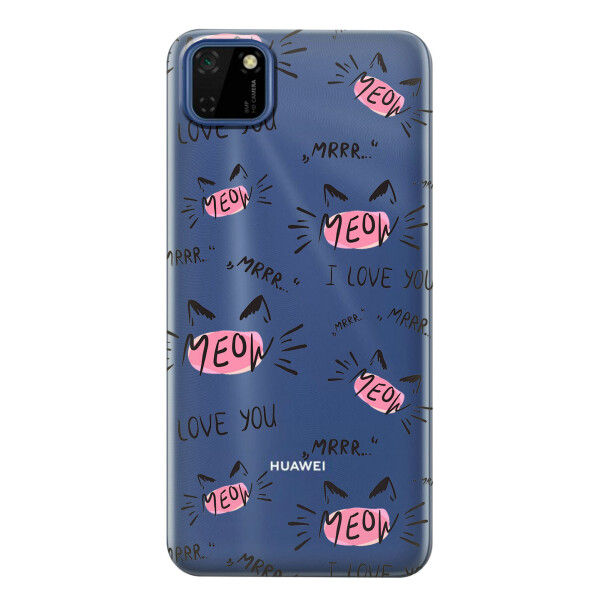 

Прозрачный силиконовый чехол iSwag для Huawei Y5p с рисунком - Кошачьи мордочки (KS2386)