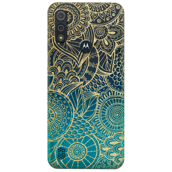 

Прозрачный силиконовый чехол iSwag для Motorola Moto E6s с рисунком - Золотая мандала (KS5382)