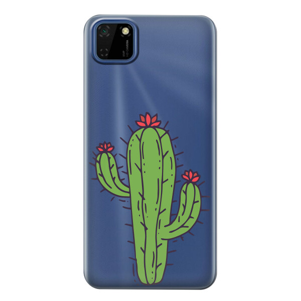 

Прозрачный силиконовый чехол iSwag для Huawei Y5p с рисунком - Тропический кактус (KS2396)