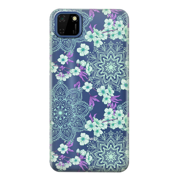 

Прозрачный силиконовый чехол iSwag для Huawei Y5p с рисунком - Цветочная мандала (KS2412)