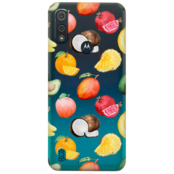 

Прозрачный силиконовый чехол iSwag для Motorola Moto E6s с рисунком - Фрукты (KS5406)