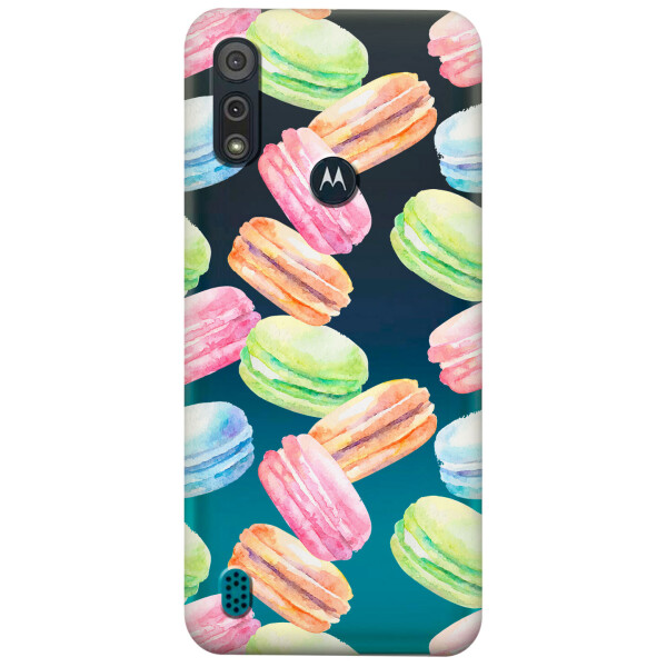 

Прозрачный силиконовый чехол iSwag для Motorola Moto E6s с рисунком - Французские печенья (KS5407)