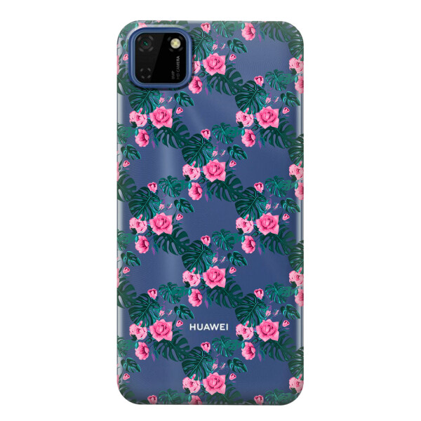 

Прозрачный силиконовый чехол iSwag для Huawei Y5p с рисунком - Цветочная лиана (KS2418)