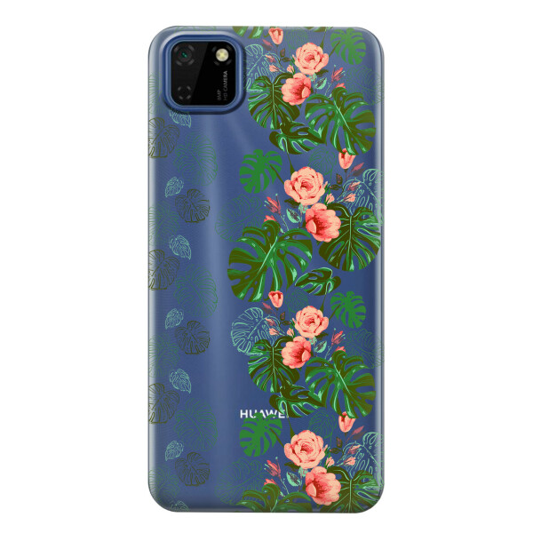 

Прозрачный силиконовый чехол iSwag для Huawei Y5p с рисунком - Тропические листья (KS2419)