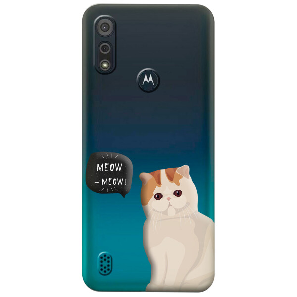 

Прозрачный силиконовый чехол iSwag для Motorola Moto E6s с рисунком - Котенок (KS5417)