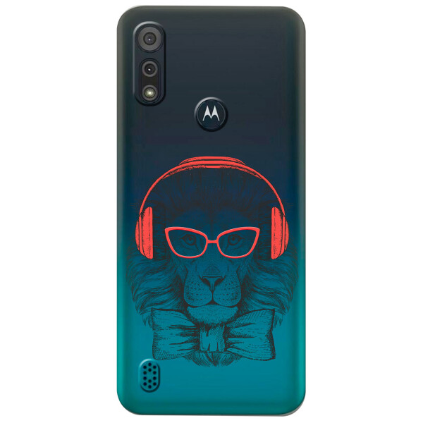 

Прозрачный силиконовый чехол iSwag для Motorola Moto E6s с рисунком - Лев (KS5432)