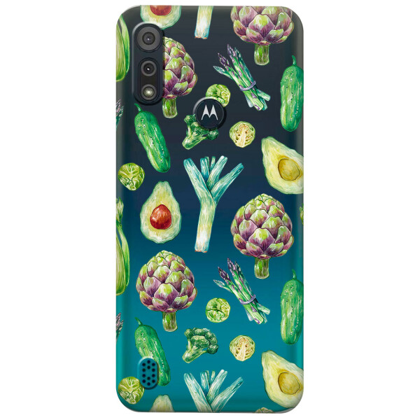 

Прозрачный силиконовый чехол iSwag для Motorola Moto E6s с рисунком - Полезная еда (KS5436)