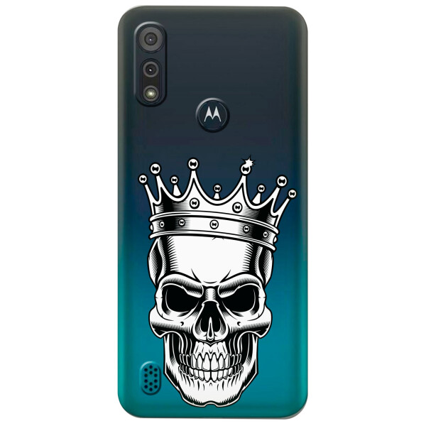 

Прозрачный силиконовый чехол iSwag для Motorola Moto E6s с рисунком - Царский череп (KS5440)