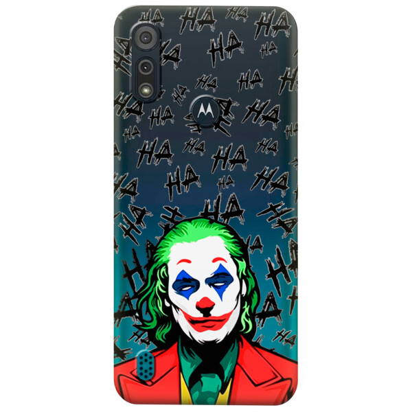 

Прозрачный силиконовый чехол iSwag для Motorola Moto E6s с рисунком - Джокер (KS5443)