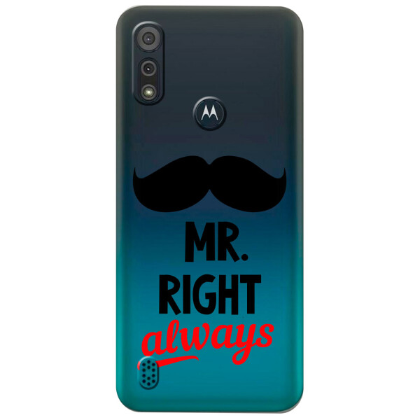 

Прозрачный силиконовый чехол iSwag для Motorola Moto E6s с рисунком - Mr Right (KS5445)