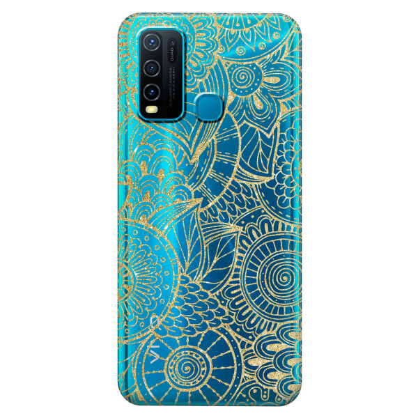 

Прозрачный силиконовый чехол iSwag для Vivo Y30 с рисунком - Золотая мандала (KS5457)