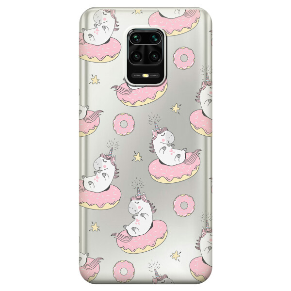 

Силиконовый чехол iSwag для Xiaomi Redmi Note 9 Pro Max Единороги на пончиках (KS2486)