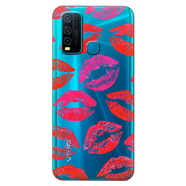 

Прозрачный силиконовый чехол iSwag для Vivo Y30 с рисунком - Поцелуи (KS5468)