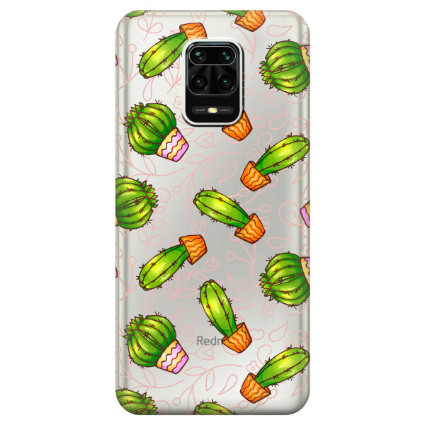 

Силиконовый чехол iSwag для Xiaomi Redmi Note 9 Pro Max Арт кактусы (KS2499)