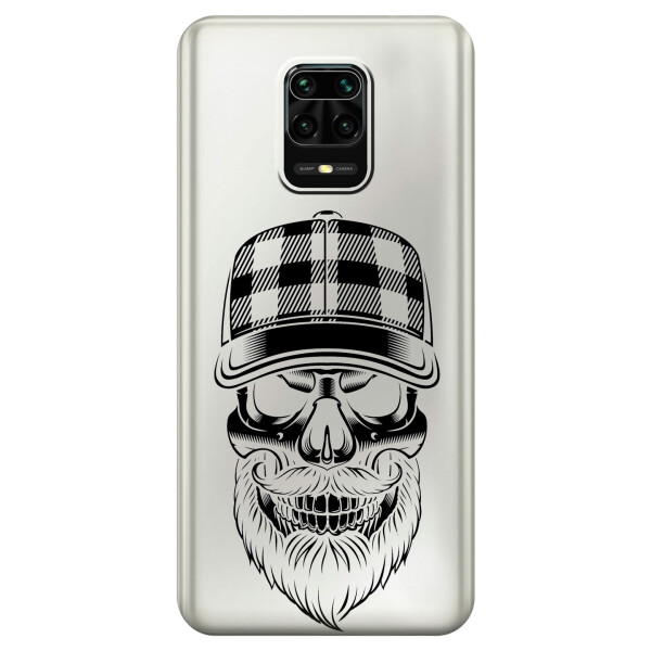 

Силиконовый чехол iSwag для Xiaomi Redmi Note 9 Pro Max Бородатый череп (KS2501)