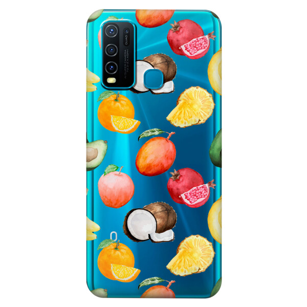 

Прозрачный силиконовый чехол iSwag для Vivo Y30 с рисунком - Фрукты (KS5481)