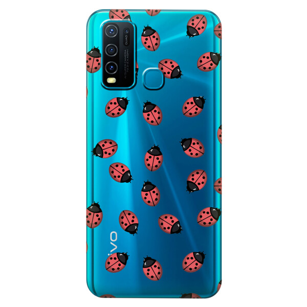 

Прозрачный силиконовый чехол iSwag для Vivo Y30 с рисунком - Божьи коровки (KS5483)