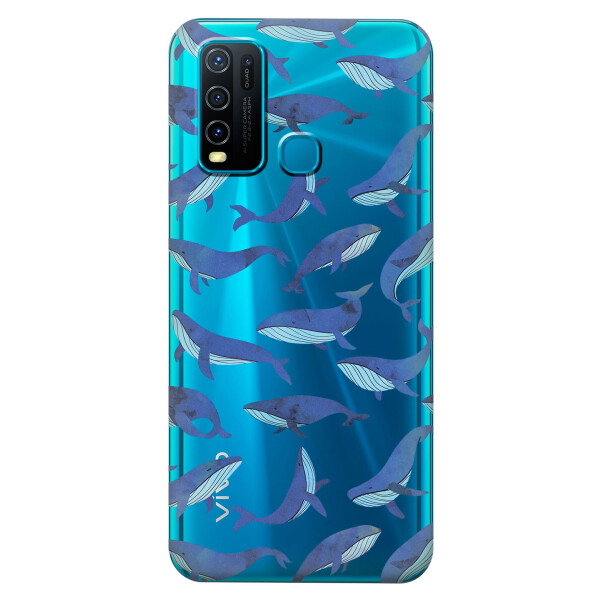 

Прозрачный силиконовый чехол iSwag для Vivo Y30 с рисунком - Киты (KS5484)
