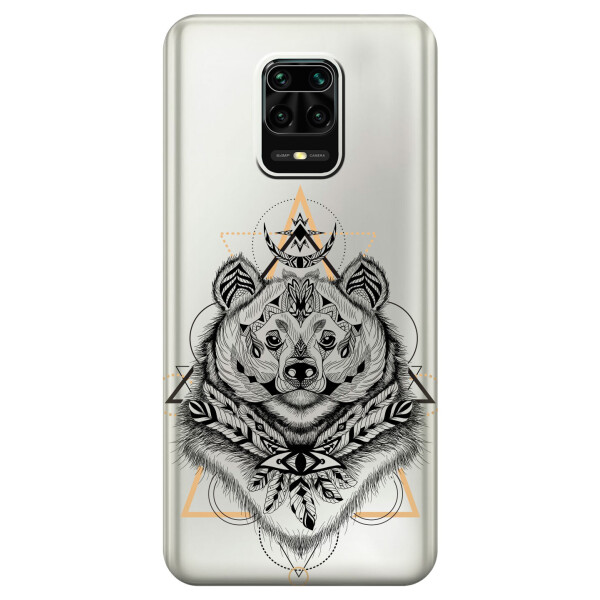 

Силиконовый чехол iSwag для Xiaomi Redmi Note 9 Pro Max Медведь индеец (KS2509)