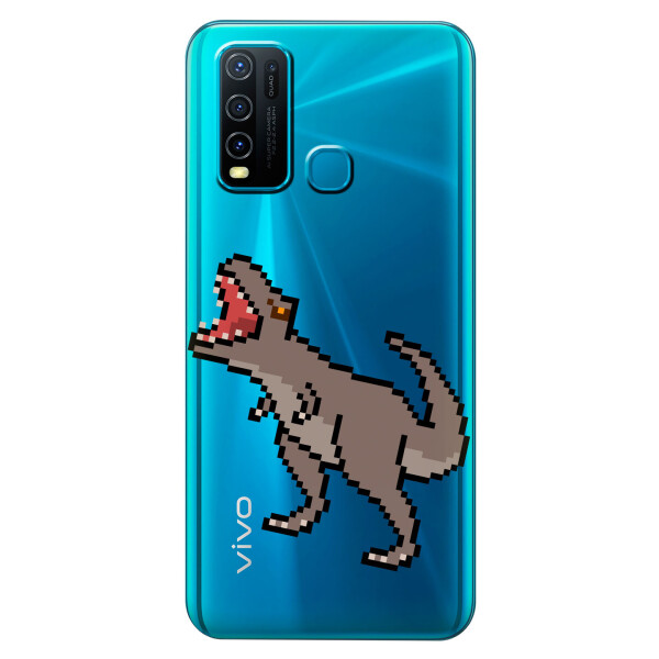 

Прозрачный силиконовый чехол iSwag для Vivo Y30 с рисунком - Пикселький динозавр (KS5500)
