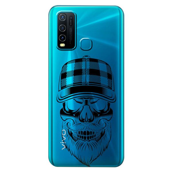 

Прозрачный силиконовый чехол iSwag для Vivo Y30 с рисунком - Бородатый череп (KS5501)