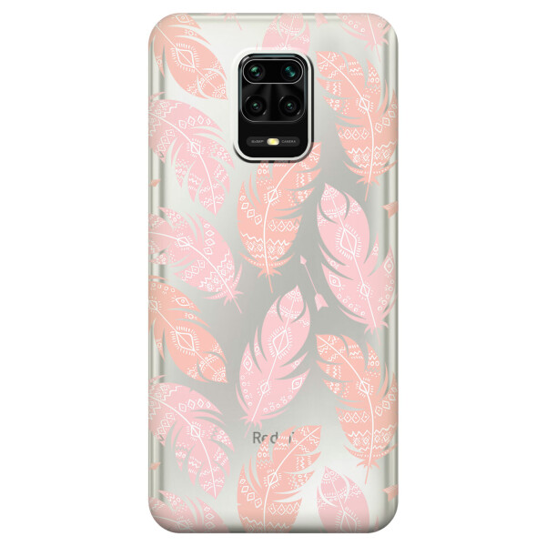

Силиконовый чехол iSwag для Xiaomi Redmi Note 9s Розовые перья (KS2527)