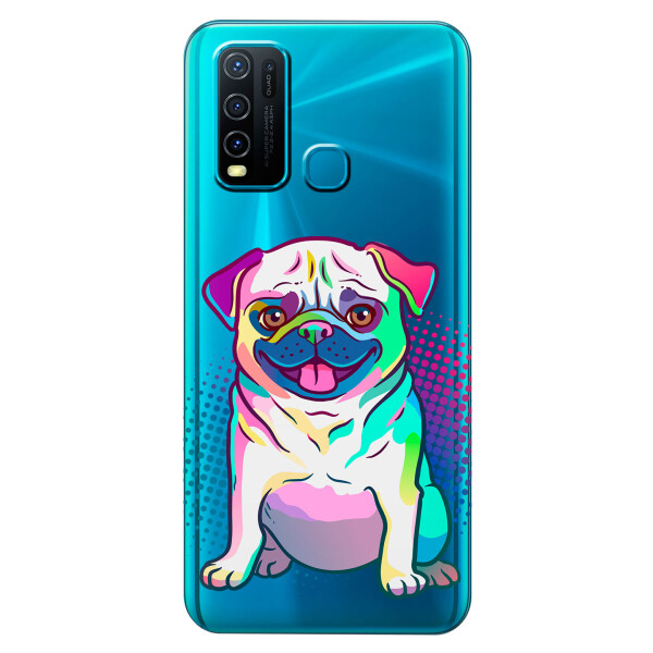 

Прозрачный силиконовый чехол iSwag для Vivo Y30 с рисунком - Мопс (KS5510)