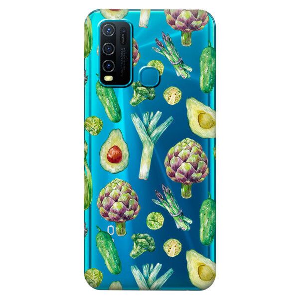 

Прозрачный силиконовый чехол iSwag для Vivo Y30 с рисунком - Полезная еда (KS5511)