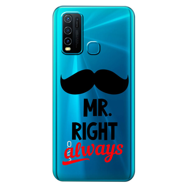 

Прозрачный силиконовый чехол iSwag для Vivo Y30 с рисунком - Mr Right (KS5520)