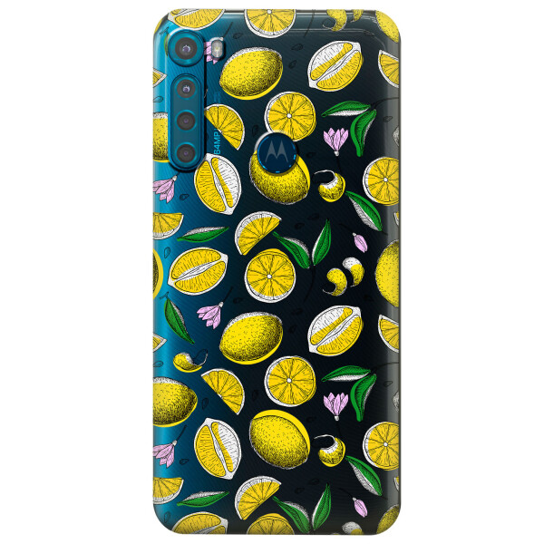

Прозрачный силиконовый чехол iSwag для Motorola One Fusion с рисунком - Лимоны (KS5549)