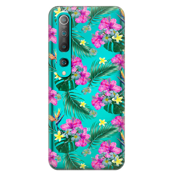 

Силиконовый чехол iSwag для Xiaomi Mi 10 Тропические цветы (KS2604)