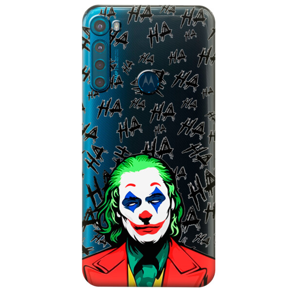

Прозрачный силиконовый чехол iSwag для Motorola One Fusion с рисунком - Джокер (KS5593)
