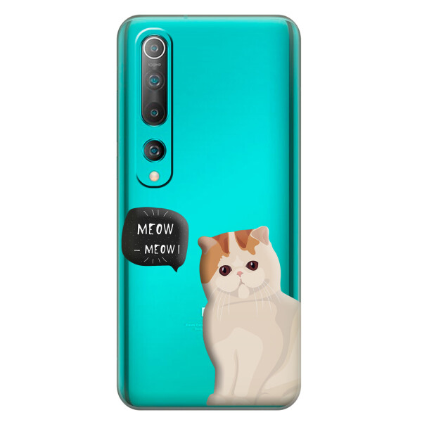 

Прозрачный силиконовый чехол iSwag для Xiaomi Mi 10 Котенок (KS2642)