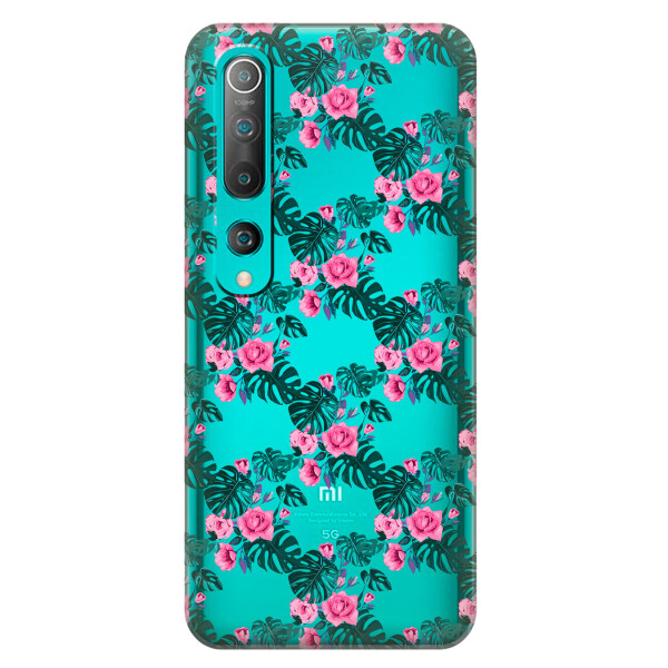 

Прозрачный силиконовый чехол iSwag для Xiaomi Mi 10 Цветочная лиана (KS2643)