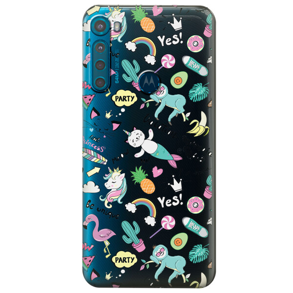 

Прозрачный силиконовый чехол iSwag для Motorola One Fusion Plus с рисунком - Летнее настроение (KS5622)