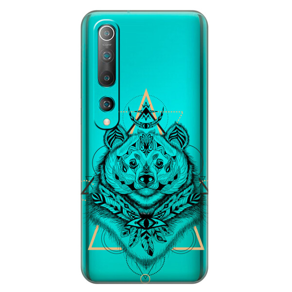 

Силиконовый чехол iSwag для Xiaomi Mi 10 Медведь индеец (KS2659)