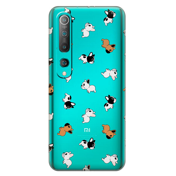

Силиконовый чехол iSwag для Xiaomi Mi 10 Французские бульдоги (KS2664)