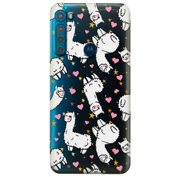 

Прозрачный силиконовый чехол iSwag для Motorola One Fusion Plus с рисунком - Ламы (KS5647)