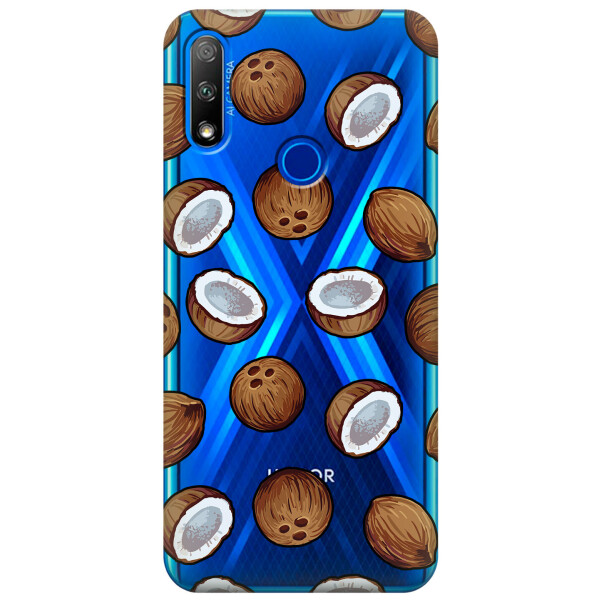 

Прозрачный силиконовый чехол iSwag для Huawei Honor 9X с рисунком - Кокосы (KS2689)