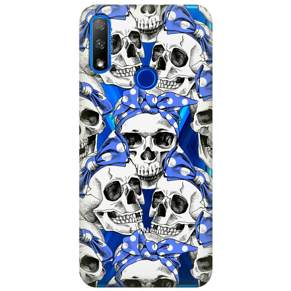 

Прозрачный силиконовый чехол iSwag для Huawei Honor 9X с рисунком - Черепа (KS2692)