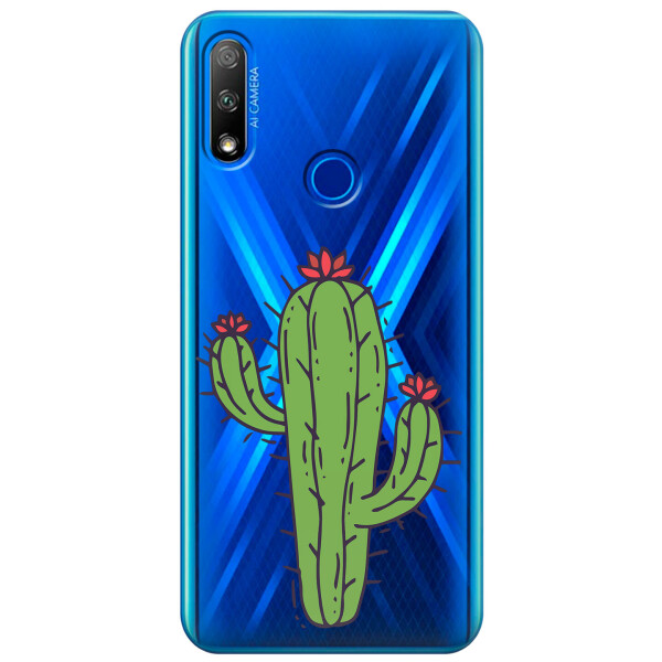 

Прозрачный силиконовый чехол iSwag для Huawei Honor 9X с рисунком - Тропический кактус (KS2696)