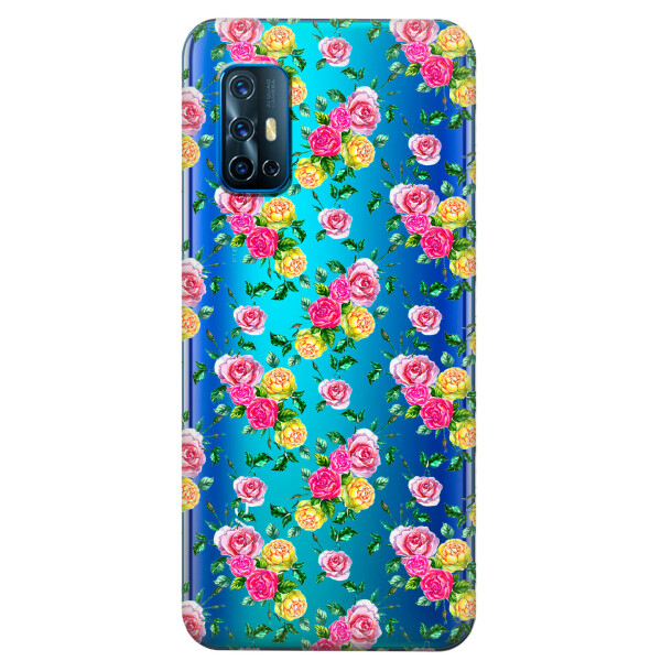 

Прозрачный силиконовый чехол iSwag для Vivo V19 с рисунком - Розы (KS5676)