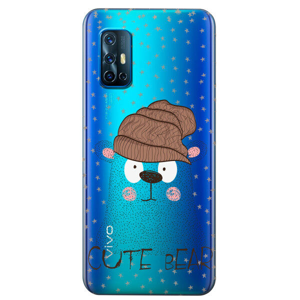 

Прозрачный силиконовый чехол iSwag для Vivo V19 с рисунком - Медведь (KS5684)