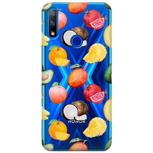 

Прозрачный силиконовый чехол iSwag для Huawei Honor 9X с рисунком - Фрукты (KS2706)