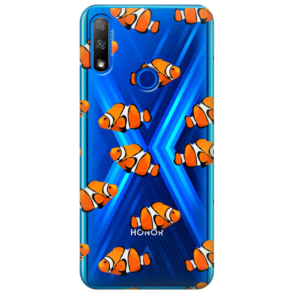 

Прозрачный силиконовый чехол iSwag для Huawei Honor 9X с рисунком - Рыбки (KS2716)