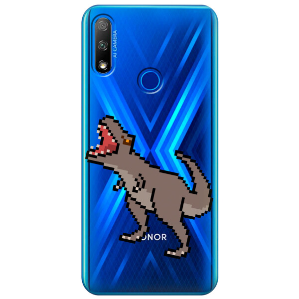 

Прозрачный силиконовый чехол iSwag для Huawei Honor 9X с рисунком - Пикселький динозавр (KS2725)